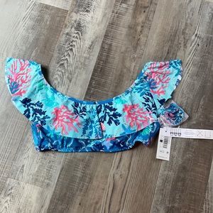 Super Fun Vera Bradley Ruffle Bikini Top NWT